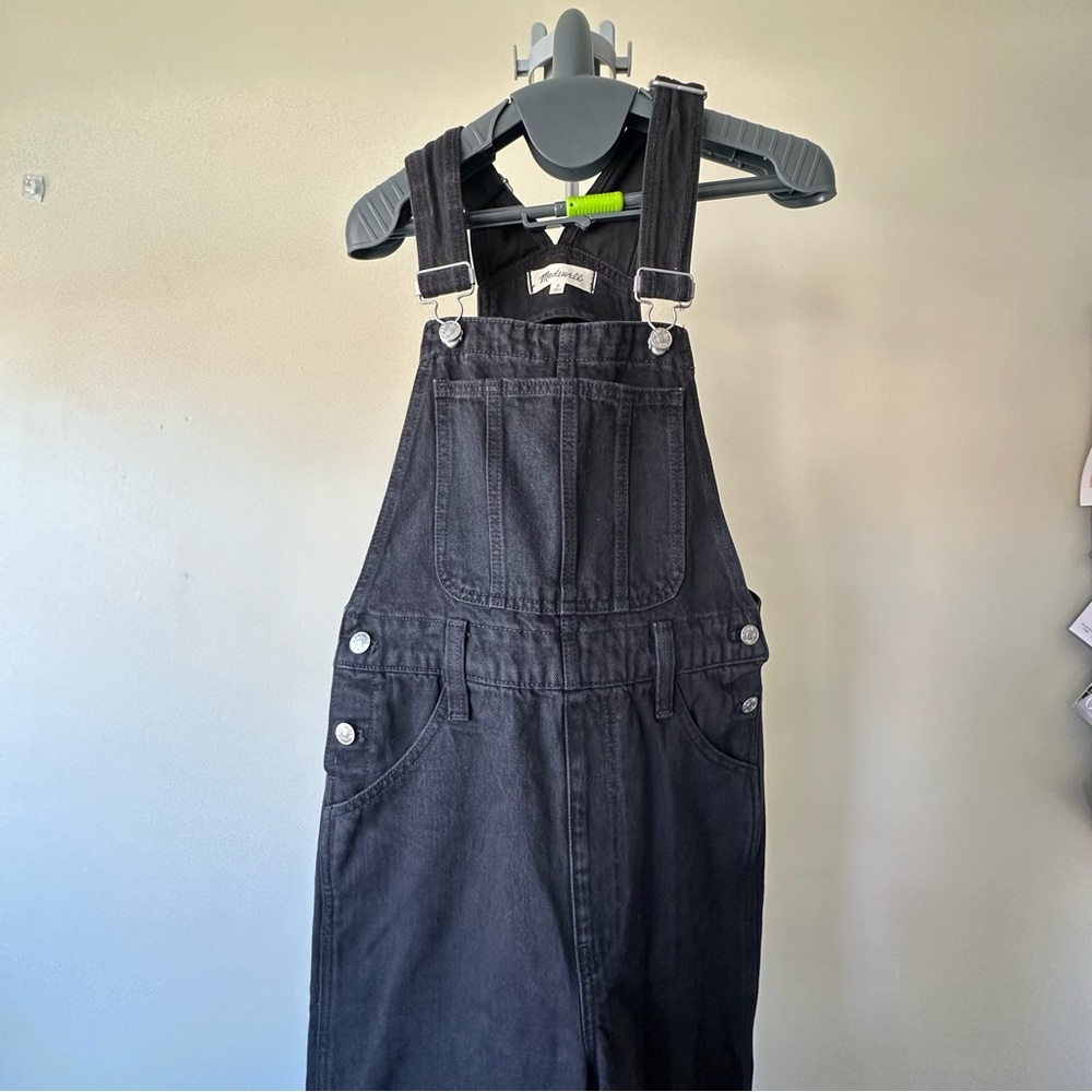 Madewell straight leg denim overalls